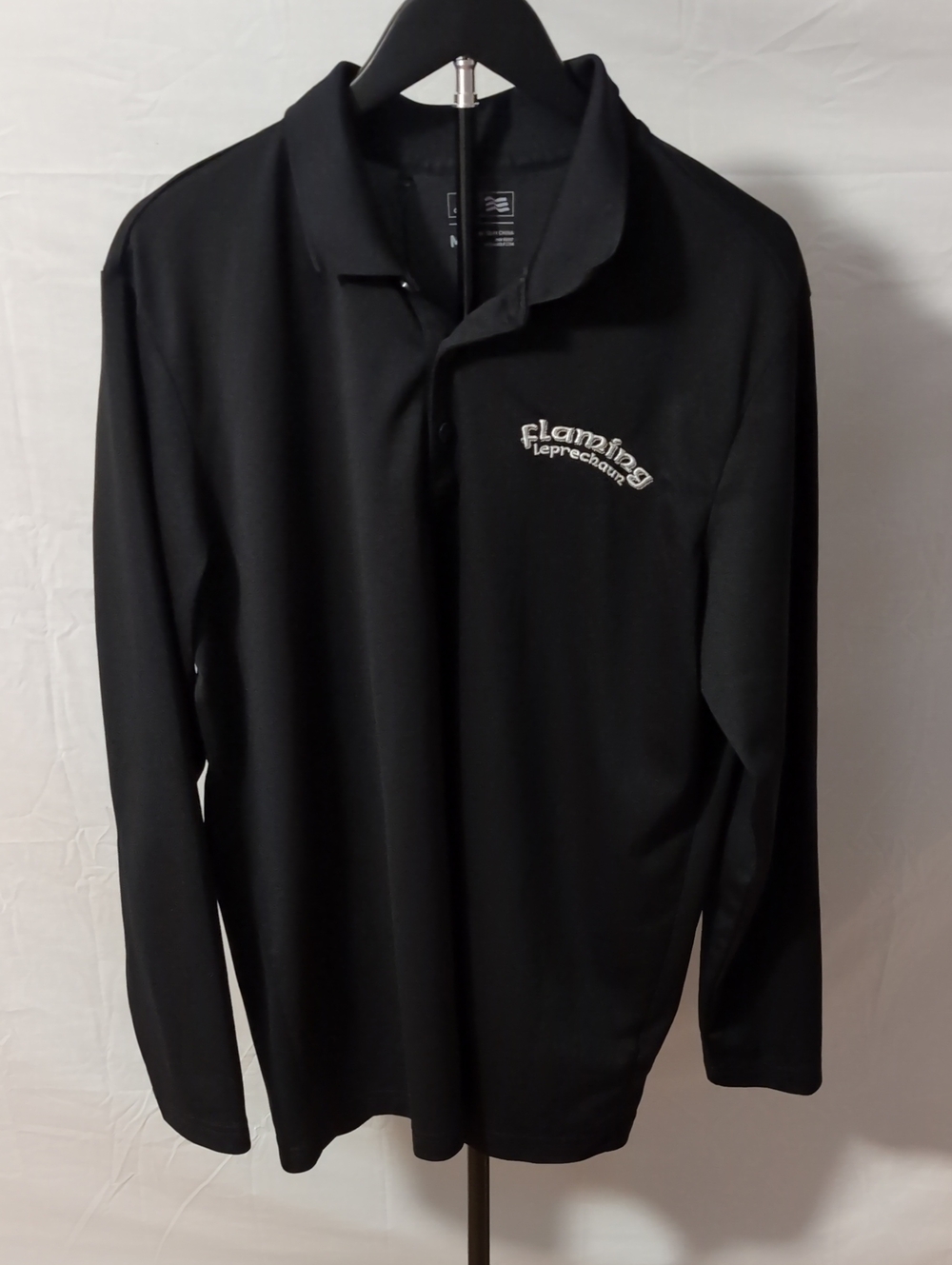 Adidas Golf x Flaming Leprechaun Spirits Embroidered Polo Shirt - Men's M Black